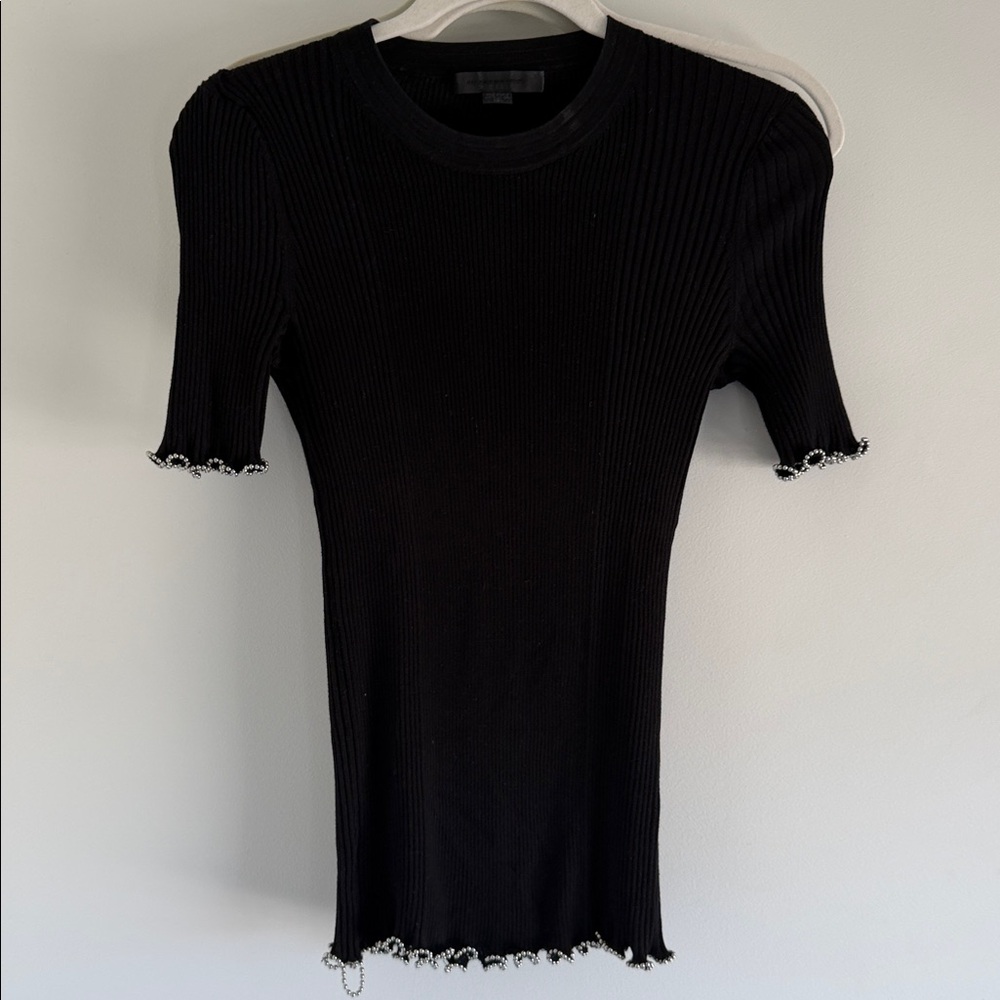 Alexander Wang Black Ribbed Knit Top